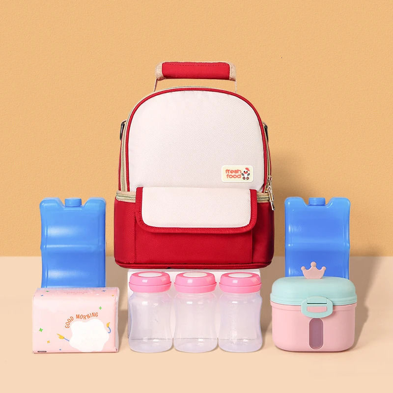 Large Capacity Lunch Bag Waterproof Mummy Diaper Bags Backpack Multifunctional Breast Milk Preservation Storage Container 250606