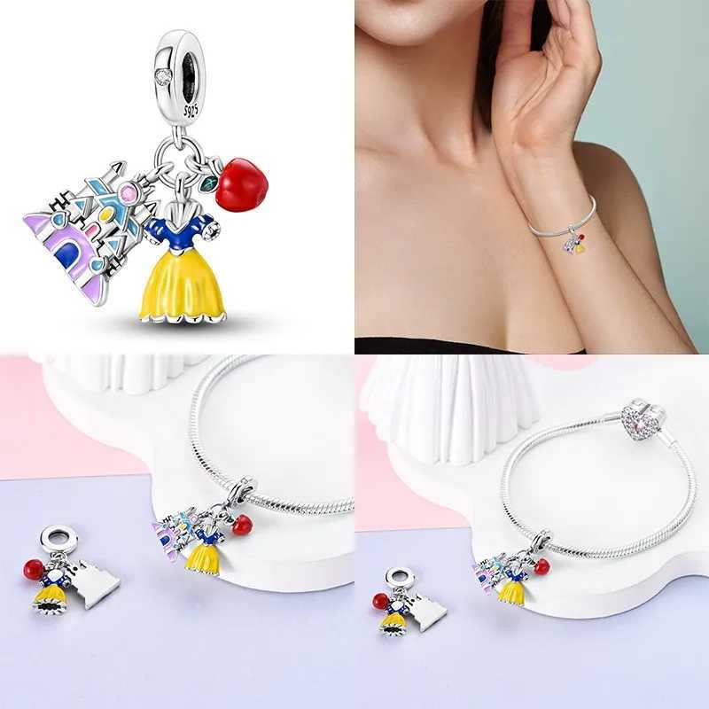 Hot Selling 100% 925 Sterling Silver Snow White 3-in-1 Charms Fit 925 Original Bracelet DIY Jewelry Making Womens Gift XJ250607