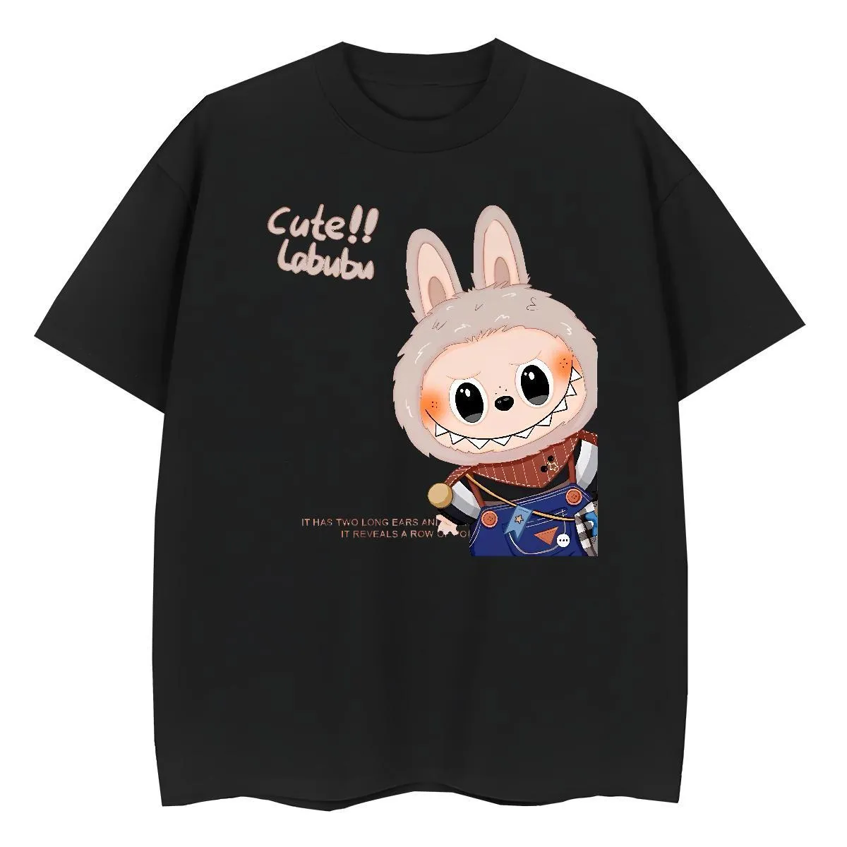 New Designer Man T Shirts LABUBU Short Sleeve O-Neck 230g 100% Cotton Mens Tshirts Street wear Hip Hop Custom Printing TOP Quality Tees Shirts
