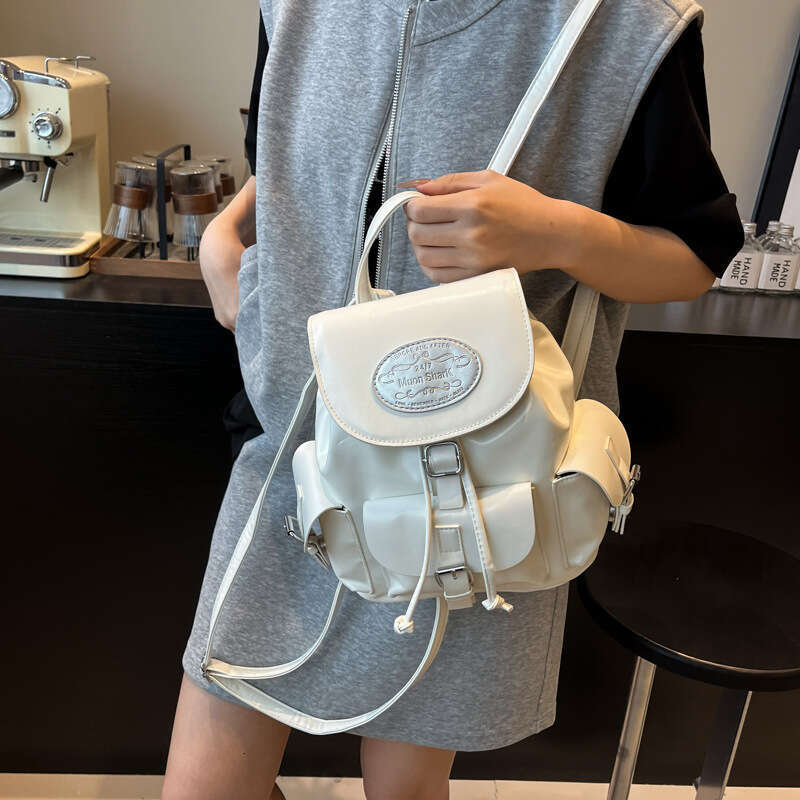 Korean Simple Fashion Double Shoulder Bucket Bag for Women 2025 Summer New Personality Versatile College Style Commuter Backpack