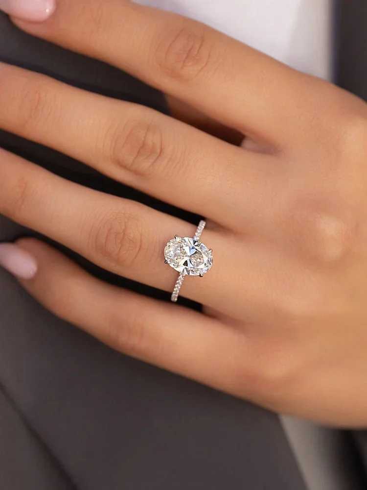 925 Sterling Silver Full Zirconia Gorgeous 1-5CT Oval Stone Ring For Women Engagement Wedding Luxury High Quality Fine Jewelry XJ250606