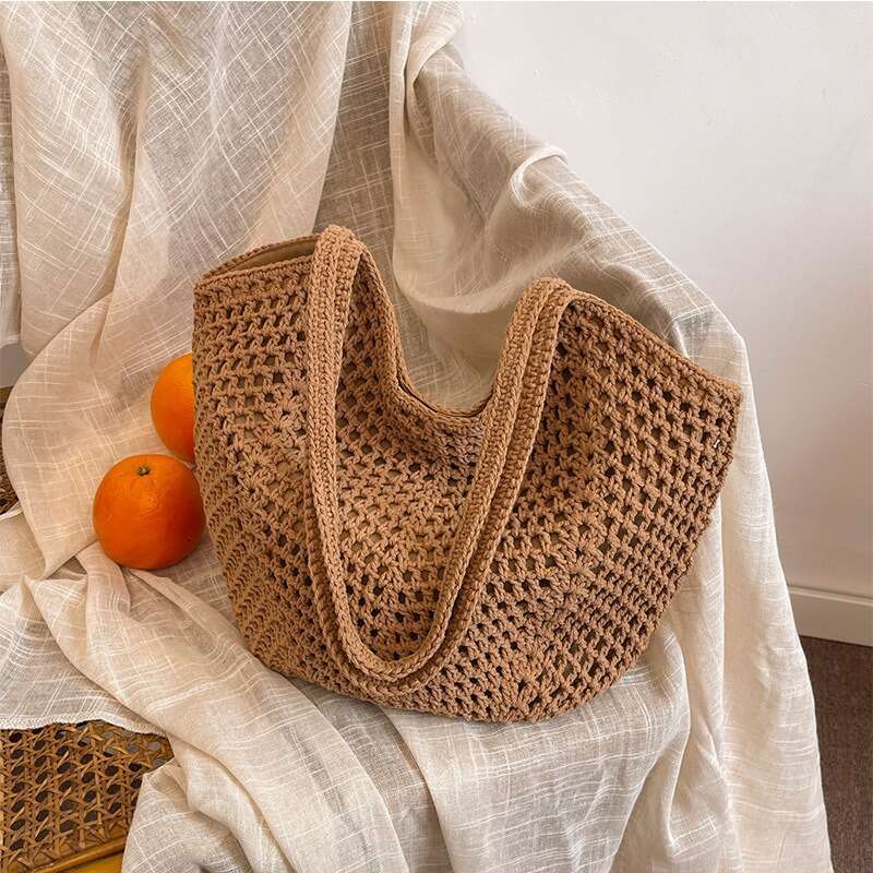 Woven Straw for Women Large Capacity 2025 New Spring Summer Versatile Casual Shoulder Beach Vacation Bag