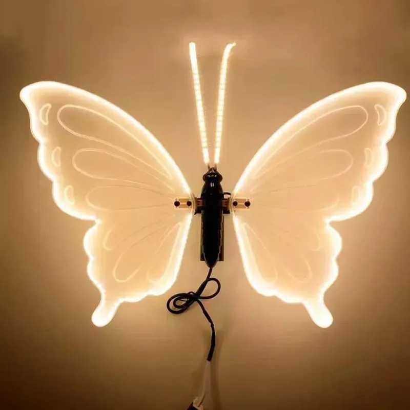 LED Outdoor Luminous Butterfly Lamp Wedding Decoration Vacation Party Garden Courtyard Christmas Decoration Lighting FixturesXJ250606
