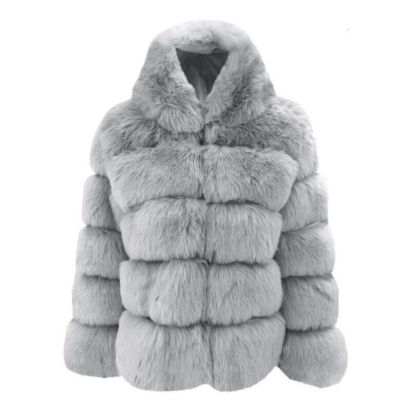 Winter coat women new outerwear short furry fluffy jacket woman fur Fake