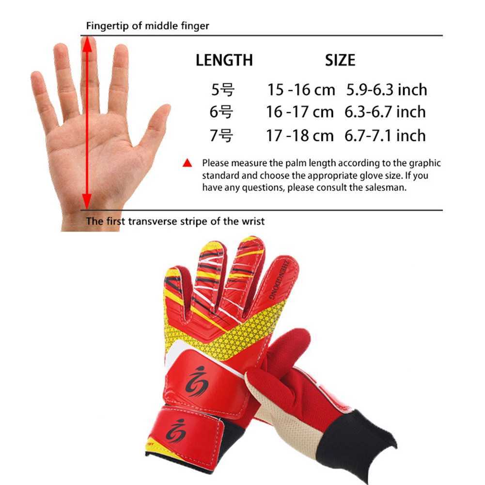 Latex Professional Kids Soccer Goalkeeper Gloves Strong Full Finger Protection Gloves Football Match GlovesXJ250606