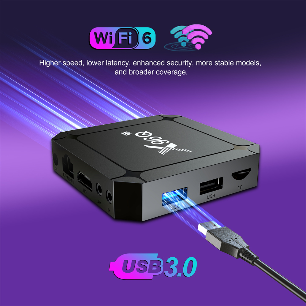 X96Q Rockchip RK3518 Android 14 TV BOX 4K USB3.0 4K WIFI6 2G+16G Smart Media Player 100M LAN