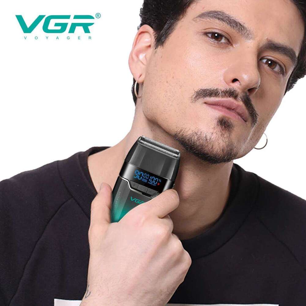 VGR Electric Beard Trimmer 9000 RPM Professional Shaving Hine LED Reciprocating Razor Portable Shaver Man V-308