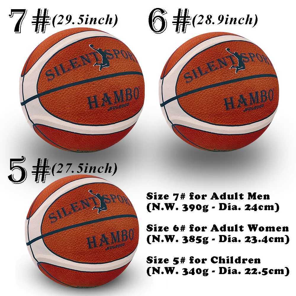 Silent Basketball w/ Cloth Cover Ball Size 7# 6# 5# for All Ages Mute Bouncing Foam Ball Quiet Dribble Train Indoor Sports GamesXJ250606