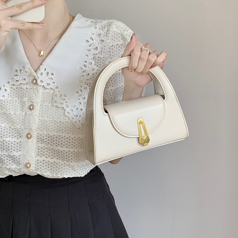 designer Trendy Small Bag for Women 2025 New Niche French Style High-end White Versatile Retro Fashion Handbag Crossbody Bag