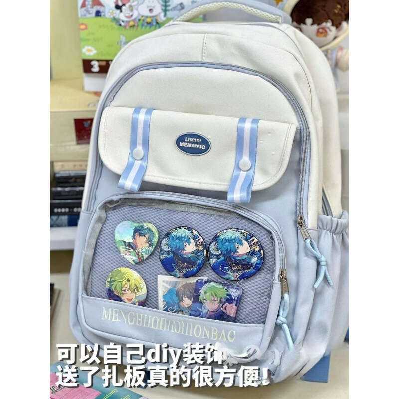 Ins Style Badge Pain Casual Versatile Bag for Female High and Middle School Students Travel Backpack