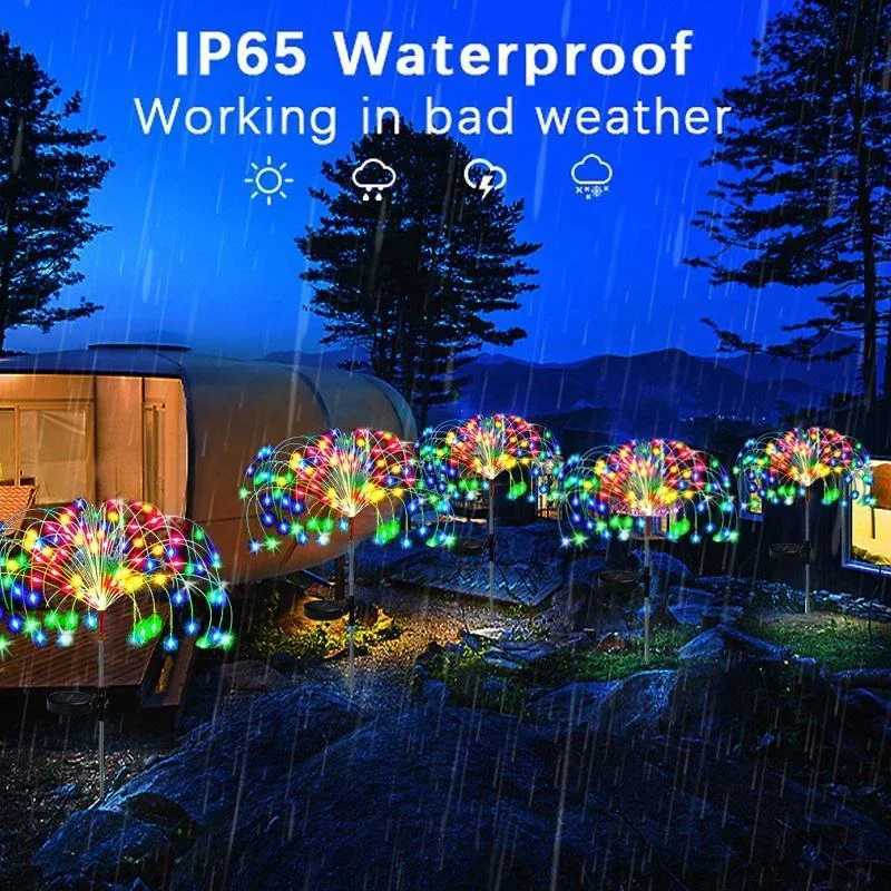 Solar LED Lights Solar Firework Fairy Light Outdoor Garden Decor Pathway Lights Waterproof Yard Lawn Patio Landscape Decor LightXJ250606