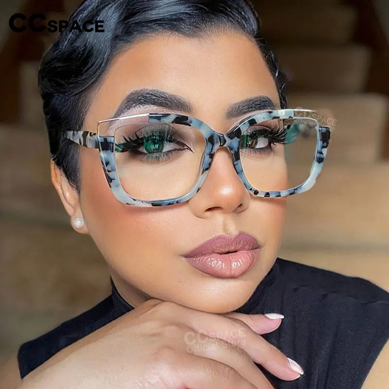 55328 Vintage Square Acetate Glasses Frame Myopia Optical Prescription Eyeglasses Frame Women Korea Eyewear 250604