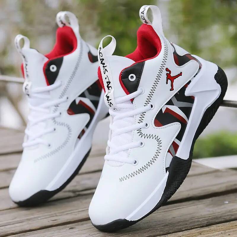 ddmyoutdoor Brand Professional Men S White Red Shoes Comfortable Casual Sneakers Anti Skid High Top Couple Women Basketball Boots Outdoor Outdoor Shoe