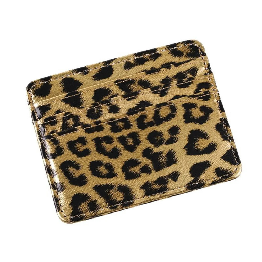 Leopard print folding PU leather card case ID card case creative bank card case bus card holder lightweight card holder A-DH 250605