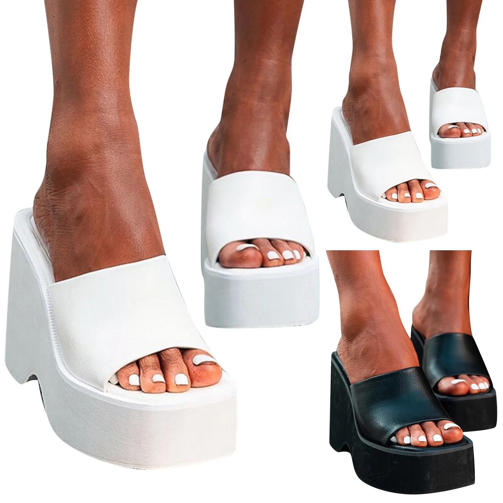 Summer Women Sandals Solid Large Size Platform Wedge Heel High Heel Open Toe Sexy Style Sandalias Mujer Elegant Summer Sandals 250605