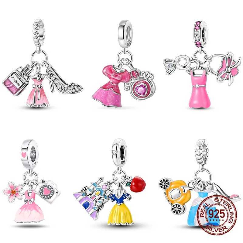 Hot Selling 100% 925 Sterling Silver Snow White 3-in-1 Charms Fit 925 Original Bracelet DIY Jewelry Making Womens Gift XJ250607