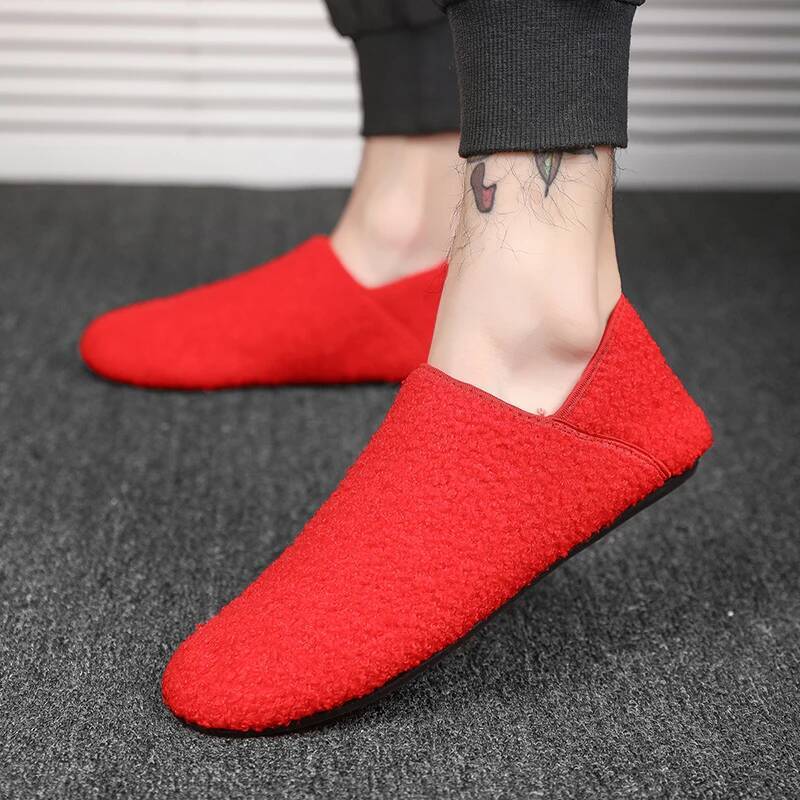 Ddmyoutdoor Men Winter Slippers Women Warm Soft Plush Flats Casual Male Loafers Lightweight Home Walking Couples Shoes Footwear Beach outdoor shoes
