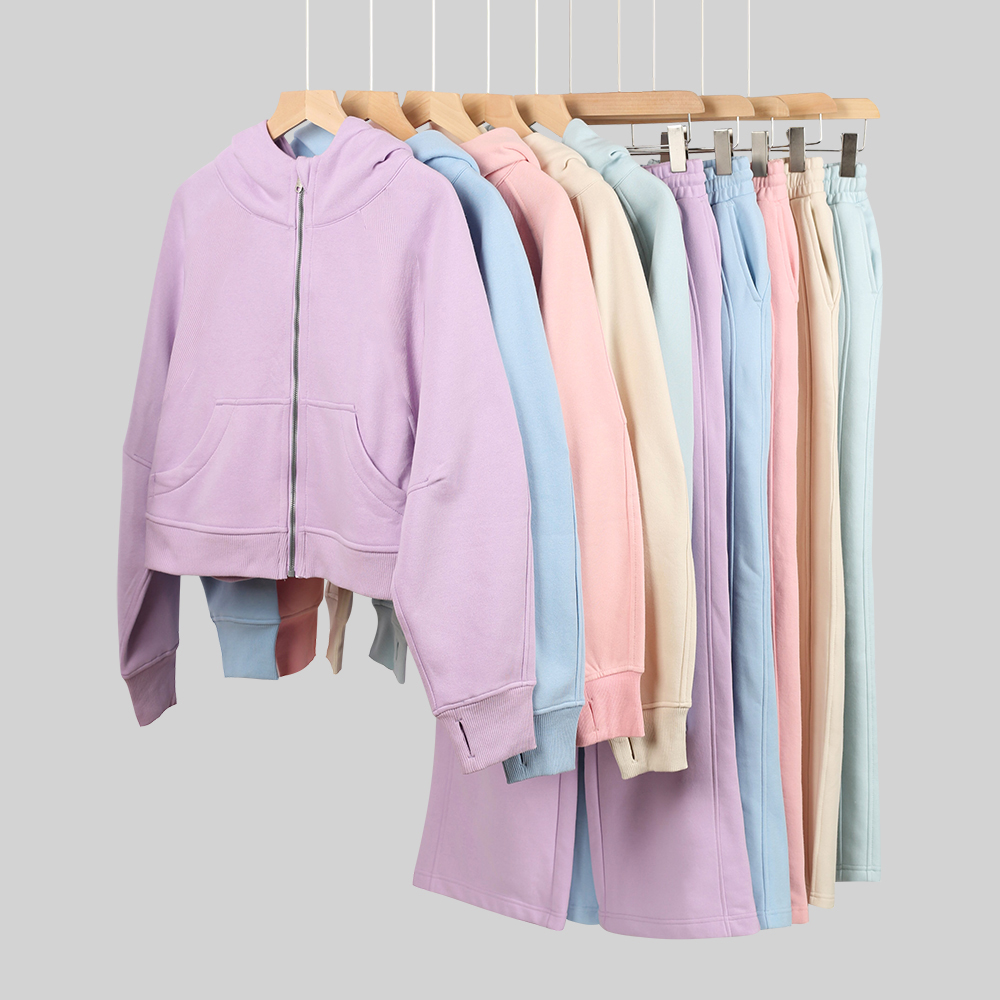 Women Yoga Hoodie set Half Zip collar sweater zipper pullover loose long sleeve Autumn and winter Ladies designer chothing workout clothes