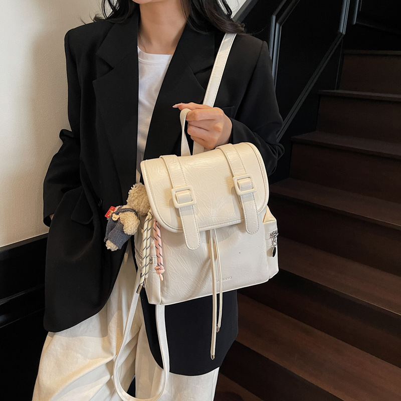 designer Korean Style Large Capacity Casual Backpack for Women 2025 New College Style Student School Bag Simple Travel Backpack