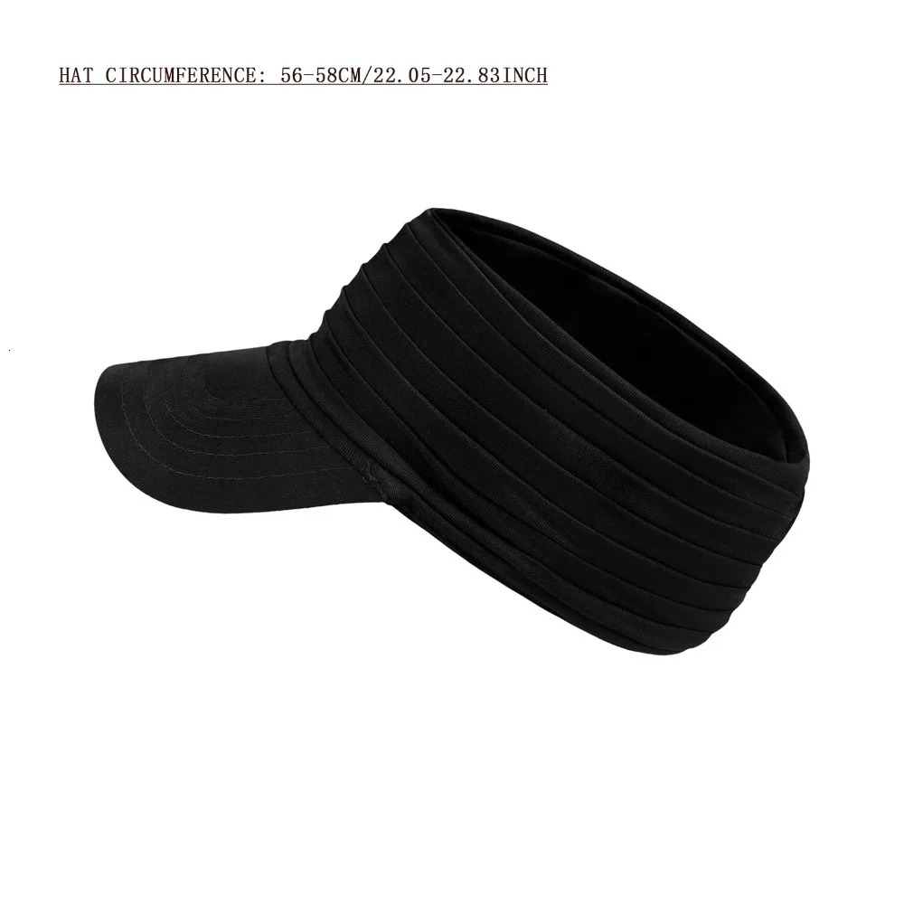Sun Hat Pleats Summer Beach Hat Empty Top Fashion Wide Brim Visor Hat Outdoor UV Top Empty Sport Duck Tongue Cap 250603