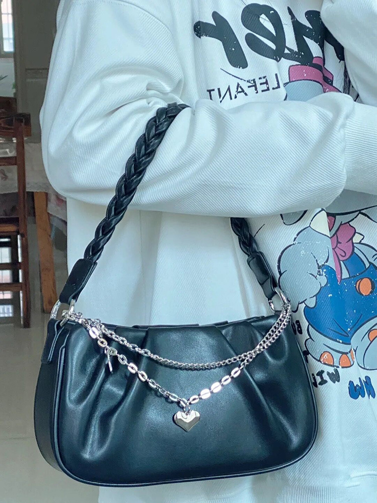 designer Niche Handbag for Women Wrinkled Cloud Tote Bag Simple Versatile Fresh Style Girl Shoulder Crossbody Chain Underarm Bag