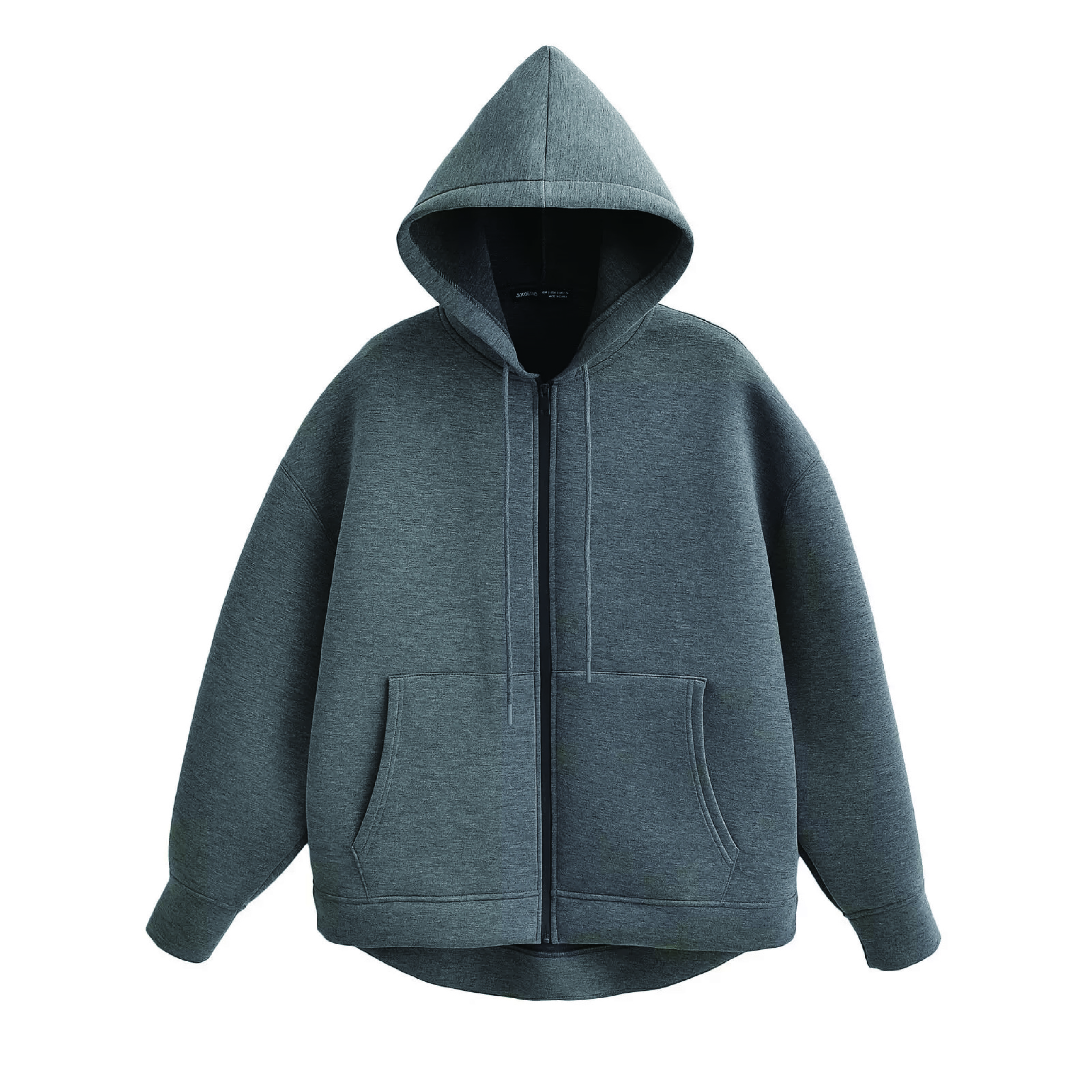Women's Hooded Zip-Up Sweatshirt with Contoured Silhouette - Versatile & Comfortable