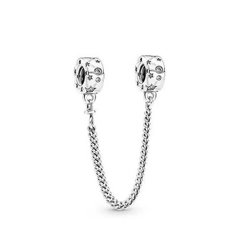 Hot Selling 925 Silver Butterfly Stars And Moon Safety Chain Suitable For Original Bracelets DIY Accories Charming JewelryXJ250607