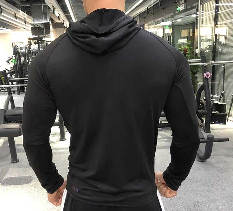 New Winter Autumn Hoodies Sport Shirt Men Hat Zipper Running Jackets Fitness Gym Sports Clothing Sport Top Mens Sportswear 2022 W250609