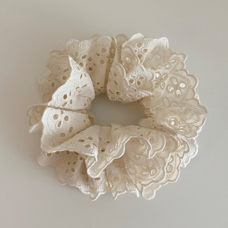 Double Layer Lace Bloom Scrunchie Adjustable Non Slip Hair Coil for Women