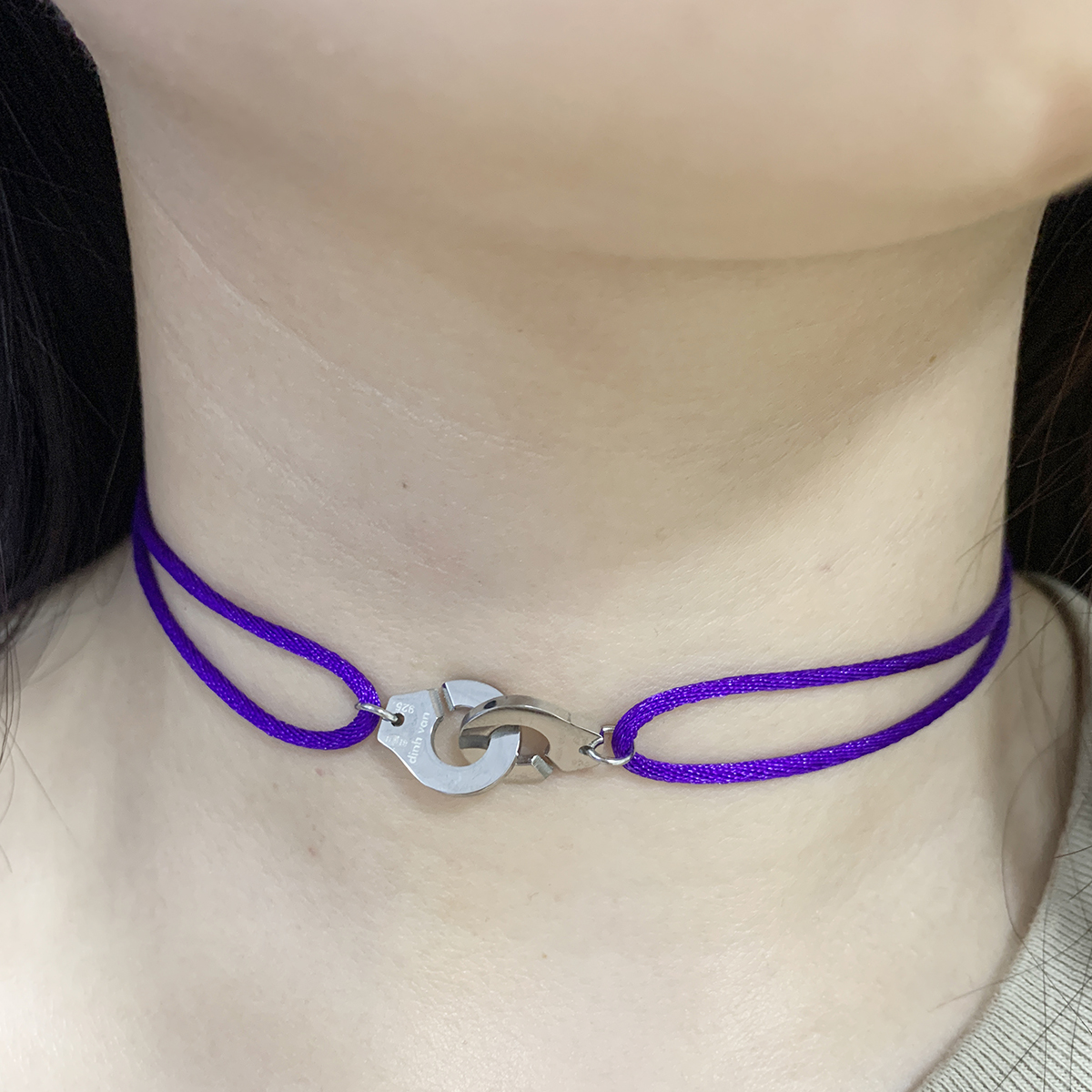 FewDook 2025 New High Quality Stainless Steel Handcuff Les Menottes Pendant Adjustable Necklace Woven Rope Hand Woven Rope Necklace