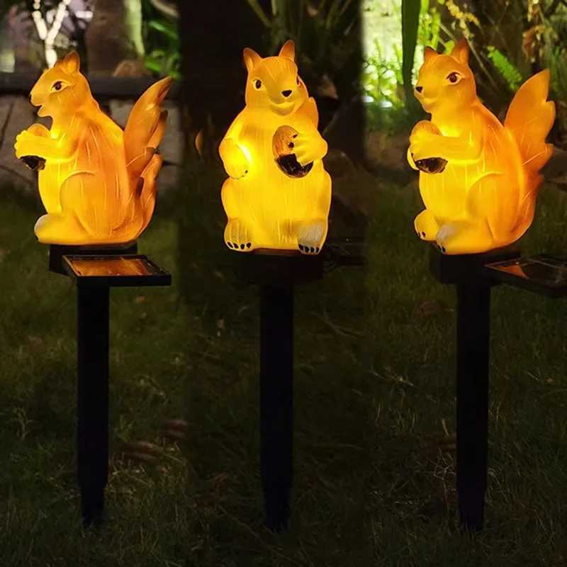 Solar Garden Lights Simulate Animal Resin Lights Outdoor Garden Landscape Decoration Solar Lawn Inserted Lights W250607