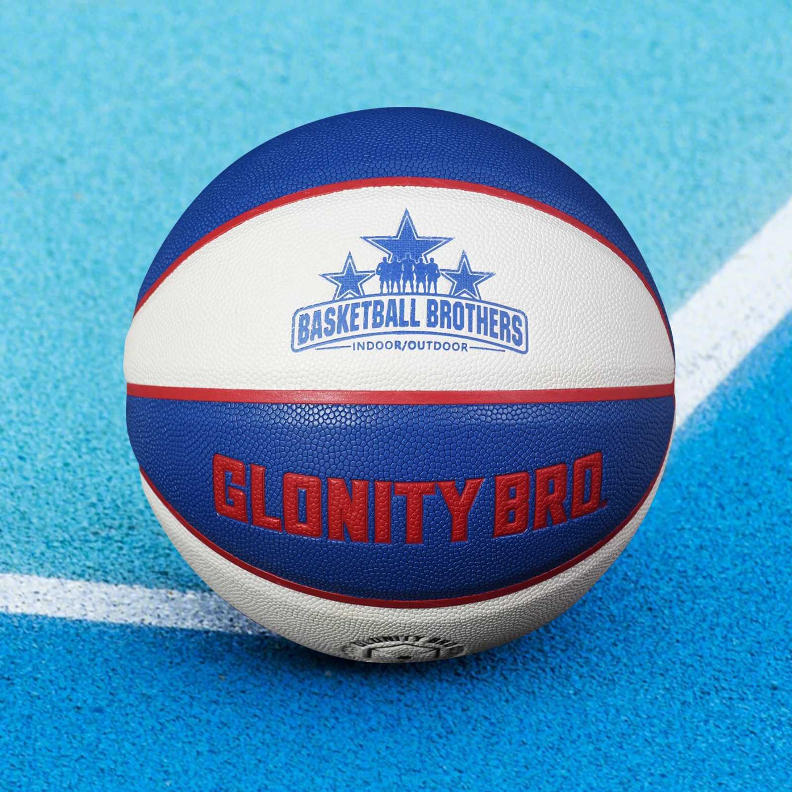 Basketball PU Official Competition Basketball Outdoor Indoor Students Adult And Teenager Standard Training Ball Size 7 6 5 BlueXJ250606