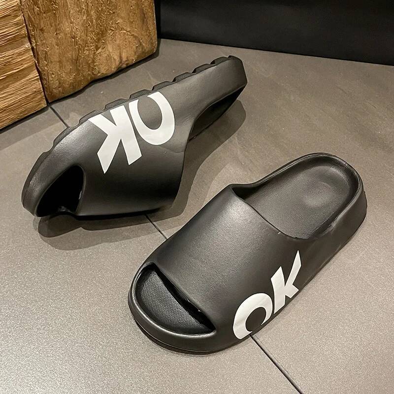 Ddmyoutdoor Fashion Men Women Summer Flat Lightweight EVA Comfort Fun OK Unisex Slipper Couples Shower Shoes Home Bathroom Slippers Beach outdoor shoe