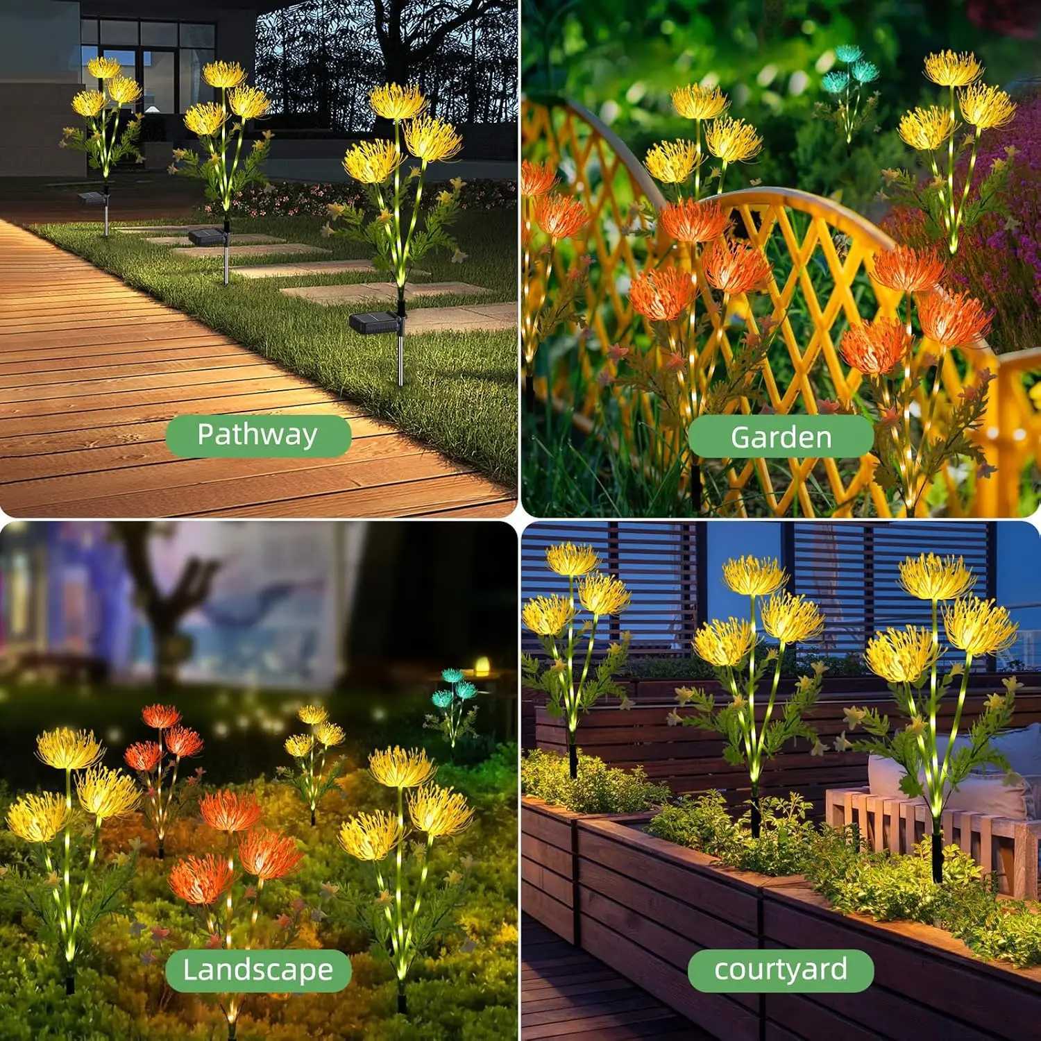 1pc Solar Garden Lights solar shore flower lights solar outdoor LED lights for garden pathway lawn and courtyard decoration. XJ250606