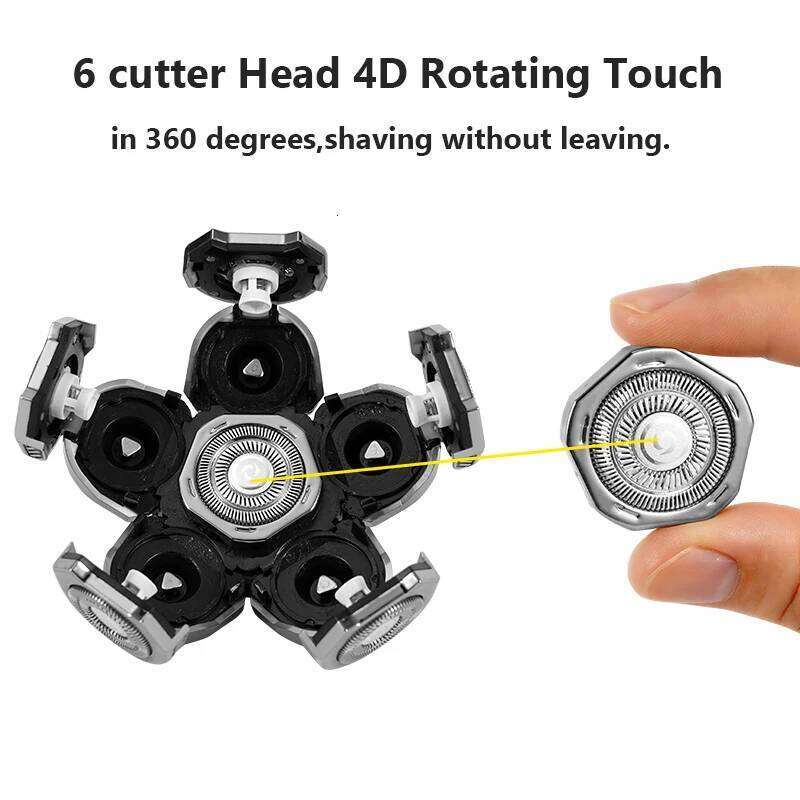 Replacement Men Electric Shaver 6 Cutter Spare Razor Blades Intelligent Floating Extra Head Stainless Steel