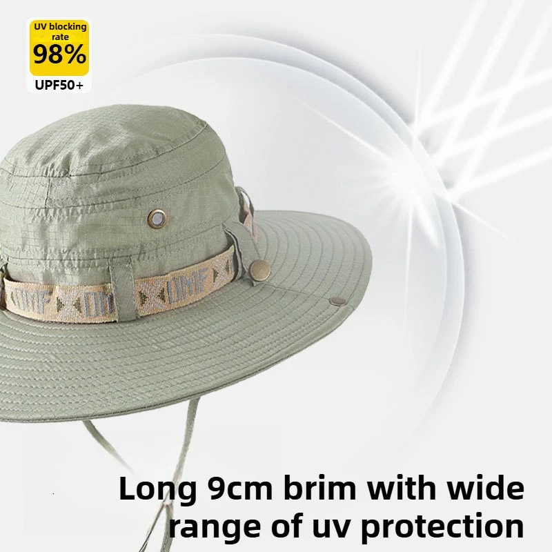 Summer Bucket Hat Outdoor UV Protection Wide Brim Panama Safari Hat Mesh Fisherman Beach Cap for Hiking Cycling Fishing Hat 250605