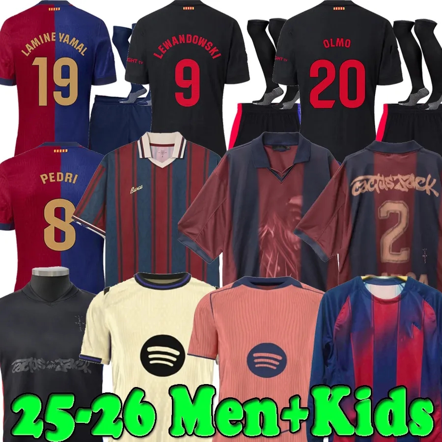25 26 LAMINE YAMAL LEWANDOWSKI soccer jerseys men kids away black football shirts kit FERRAN GAVI F.DE JONG jersey 2025 Camiseta Edition sets barcalona Travis