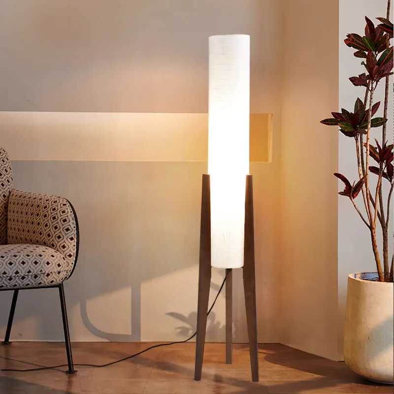 Japanese Wabi Sabi Style Wooden Floor Lamp for Living Room Bedroom Sofa Medieval Designer Zen Atmosphere Light Artistic Lights W250607