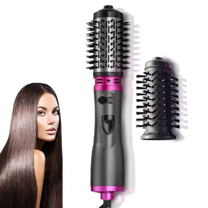 3 In 1 Negative Ion Hot Air Brush Multifunction Straightener Hair Dryer 360 ° Rotating Curling Iron