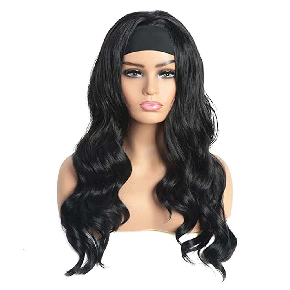 Ice Silk Hairband Fluffy Big Waves Long Curly Synthetic Hair Headband Wig