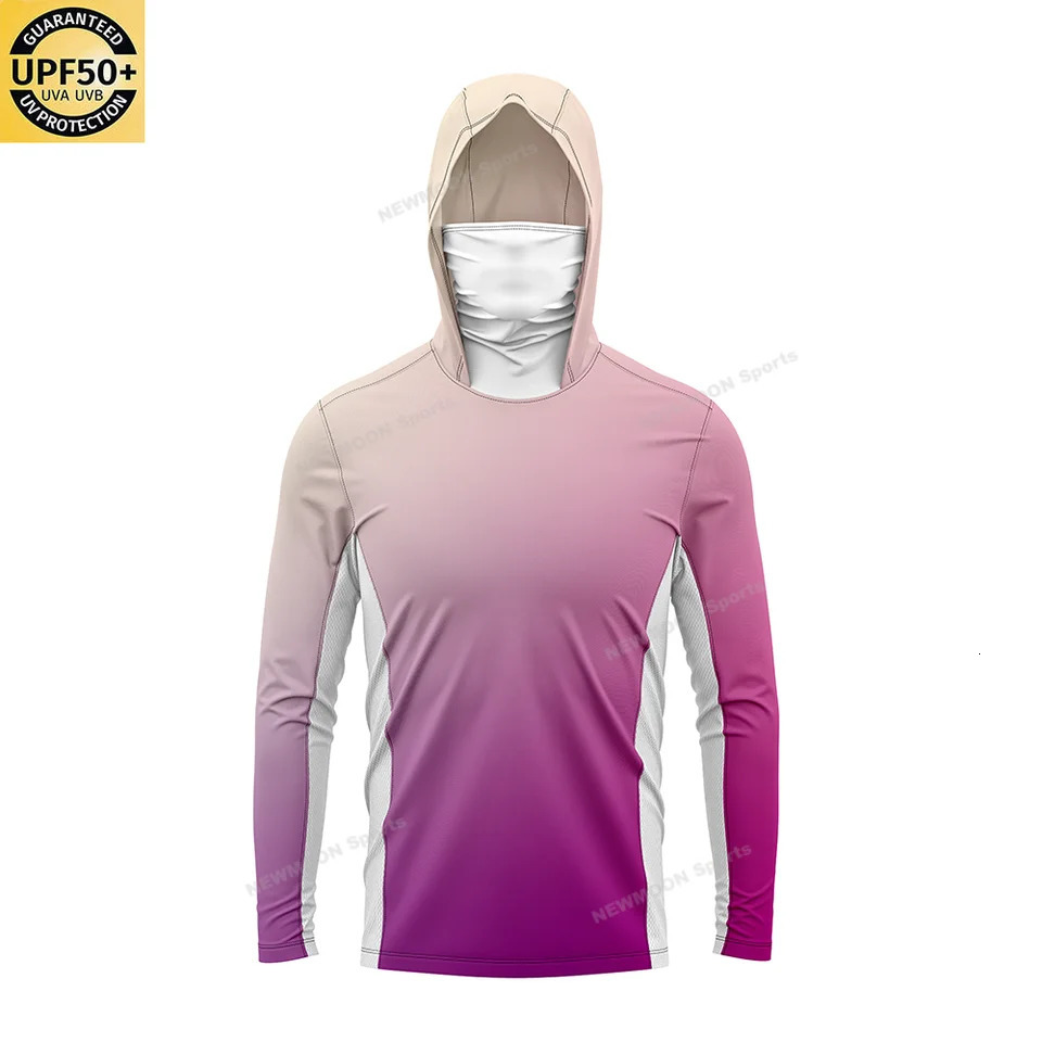 Custom Mens UPF 50 Sun Protection Hoodie Shirts Long Sleeve Lightweight SPF Outdoor UV Hiking Fishing Shirts 250603