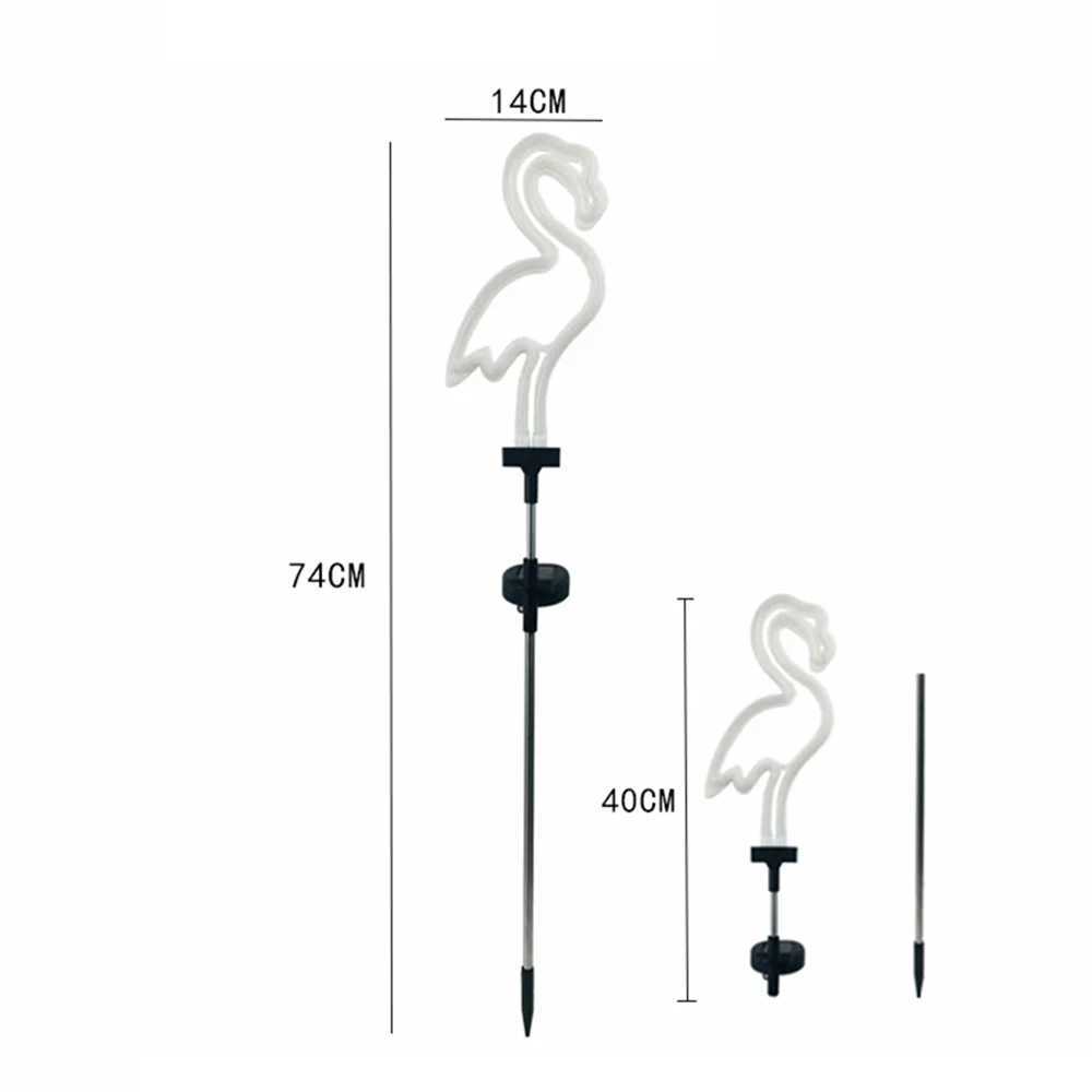 Solar Garden Landscape Light Flamingo Cactus Neon Sign Garden Decor Lawn Lamp Outdoor LED Night Light 1/2/4 Pack W250607