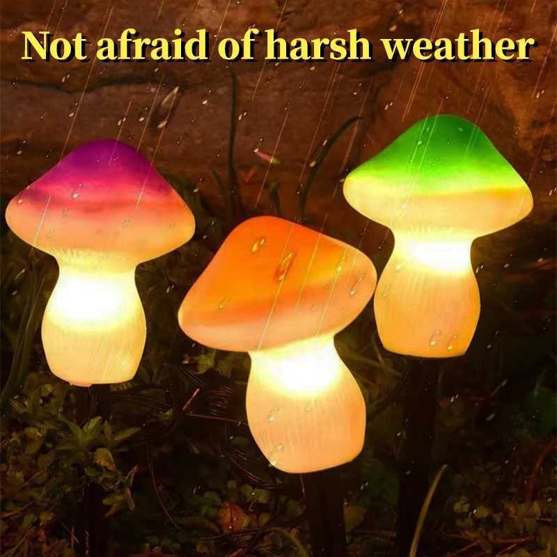 Solar Lights String Mushroom Lawn Fairy Lights LED Solar Lamps Outdoor For Garden Patio Terrace Path Landscape Decoration Lamps XJ250606
