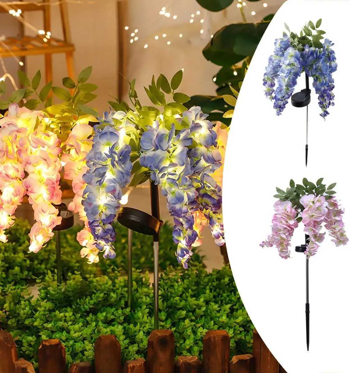 Wisteria Solar Simulation Flower Garden Light Outdoor IP65 Waterproof LED Decoration for Courtyard LawnXJ250606
