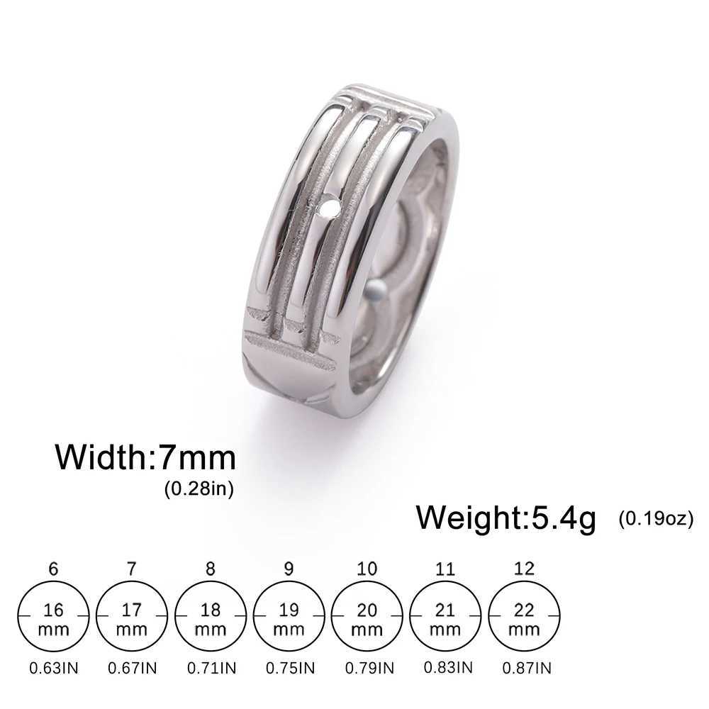 Teamer Geometric Wide Stainless Steel Ring for Women Men Couple Fashion Minimalist Silver Color Finger Ring Engagement Jewelry W250606