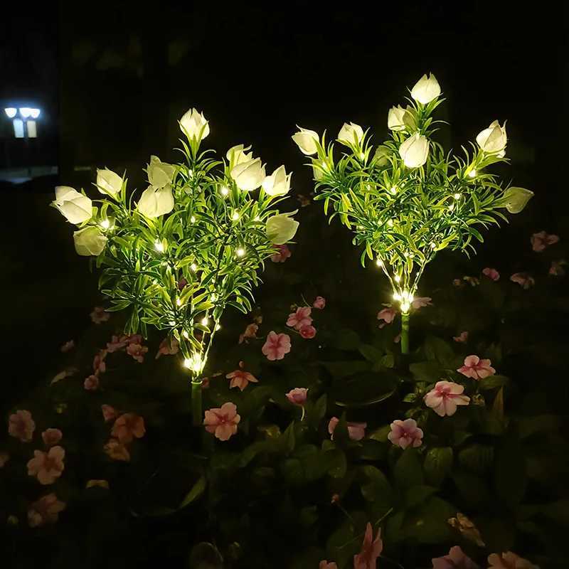 Gardenia Solar Simulation Flower Garden Light Outdoor IP65 Waterproof LED Decoration for Courtyard LawnXJ250606