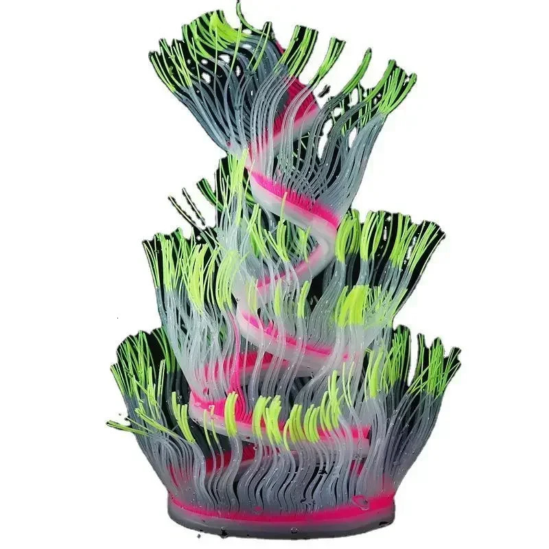 Aquarium Luminous Sea Anemone Silicone Simulation Coral Variety Glow in Dark Fish Home Aquarium Fish Tank Landscape Decor 250604