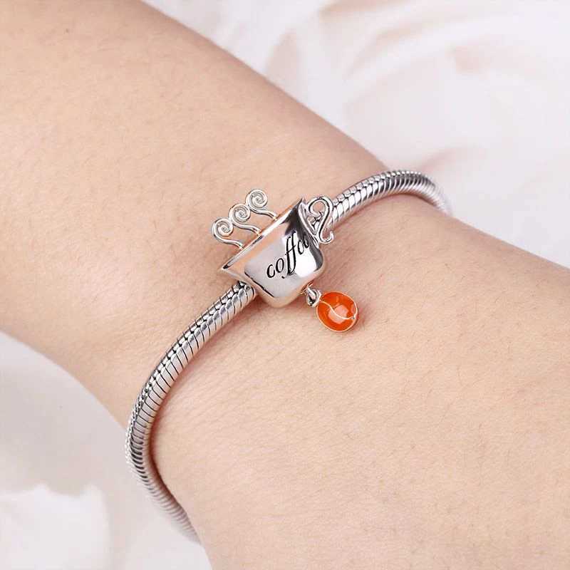 New 925 Sterling Silver Charm Fit Original Bracelet Accessories Women Jewelry Leisure Time Series Coffee Machine Tumbler XJ250607