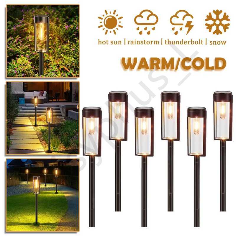 LED Solar Pathway Lights Outdoor Garden Lamp Waterproof Landscape Lights Walkway Driveway Lawn Patio Garden Decor W250607