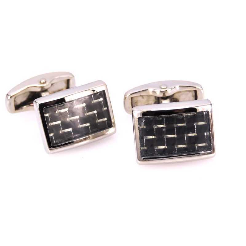 Novel carbon fiber Cufflinks Mahogany crystal gem crown cuff button High quality hand cut Cuff-links Mens jewelry wholesale. W250606